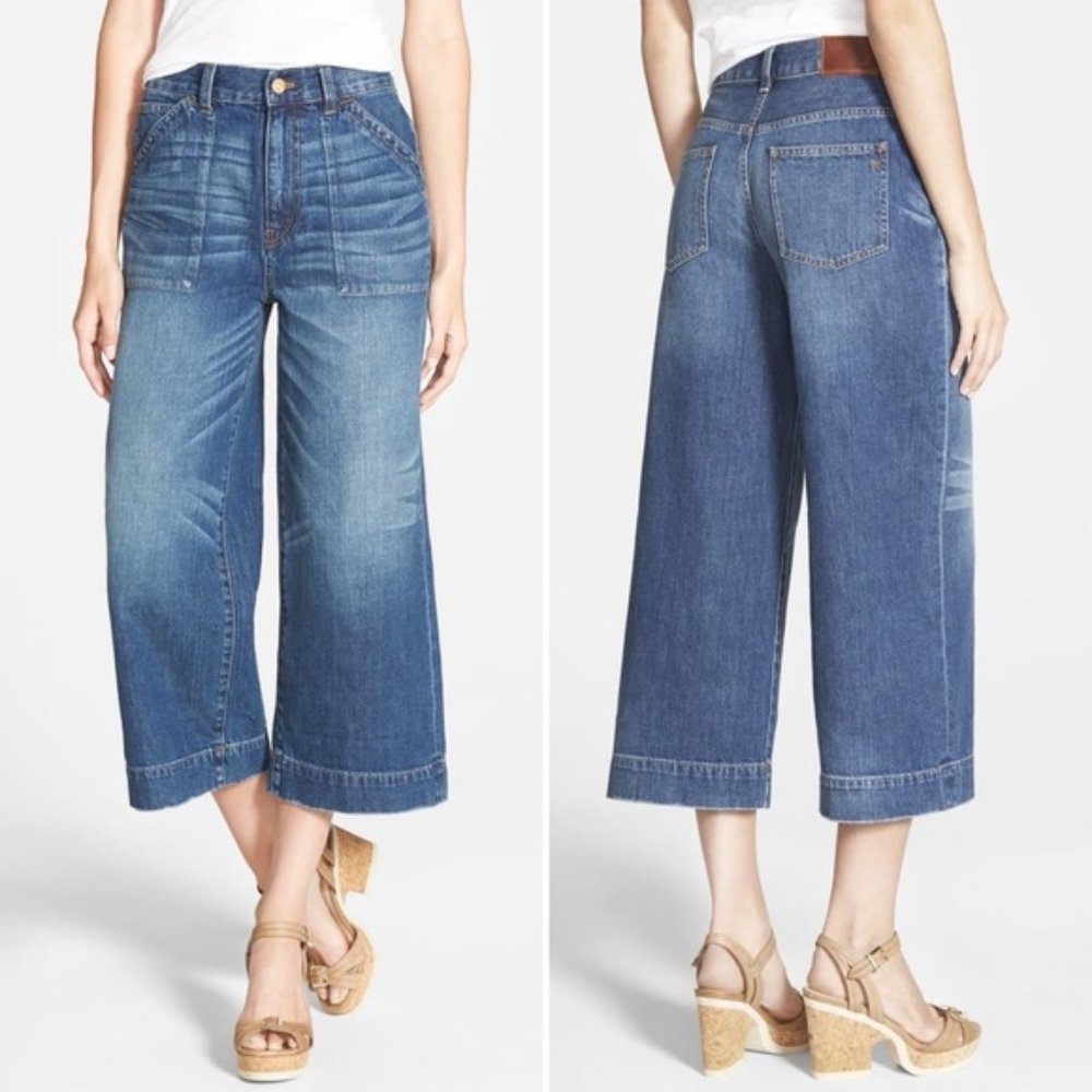 Madewell Wide Leg Cropped Culotte Jeans